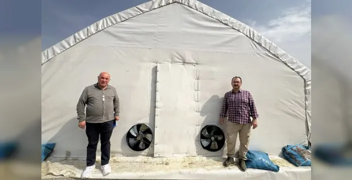 Kocaeli'de üreticilere mantar çadırı desteği