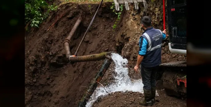 SASKİ, heyelan bölgelerinde altyapı onarımını sürdürüyor